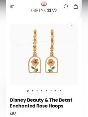 girls crew beauty and the beast enchanted rose hoops